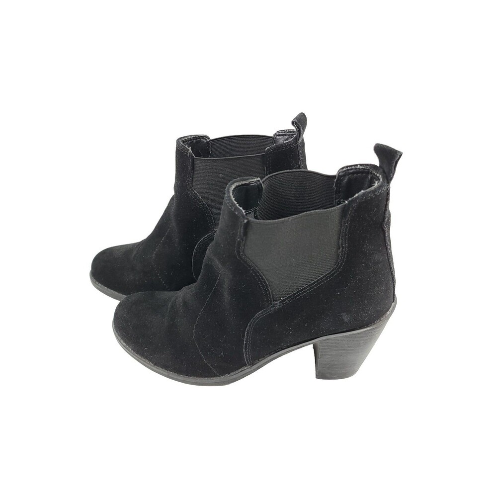 Crown Vintage Gabriela Ankle Boots Women's Size 8.5 Black Suede Booties Stretch